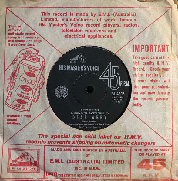 The Hearts – Dear Abby 7" vinyl record, image 2 of 2