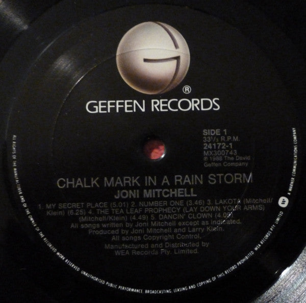 Joni Mitchell – Chalk Mark In A Rain Storm LP vinyl record, image 5 of 6
