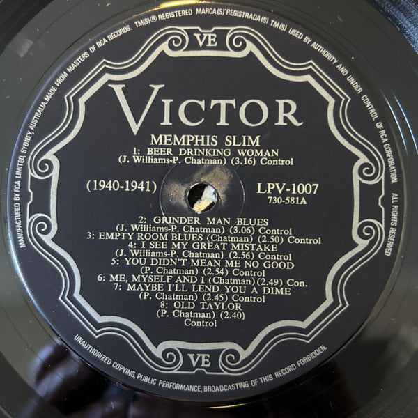 Memphis Slim – 1940 - 1941 LP vinyl record, image 4 of 4