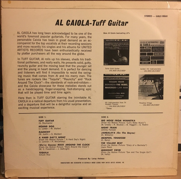 Al Caiola – Tuff Guitar LP vinyl record, image 2 of 4