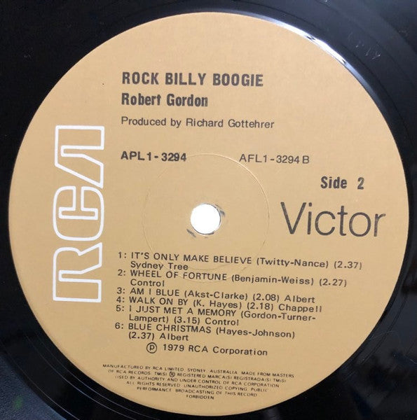 Robert Gordon – Rock Billy Boogie LP vinyl record, image 4 of 4