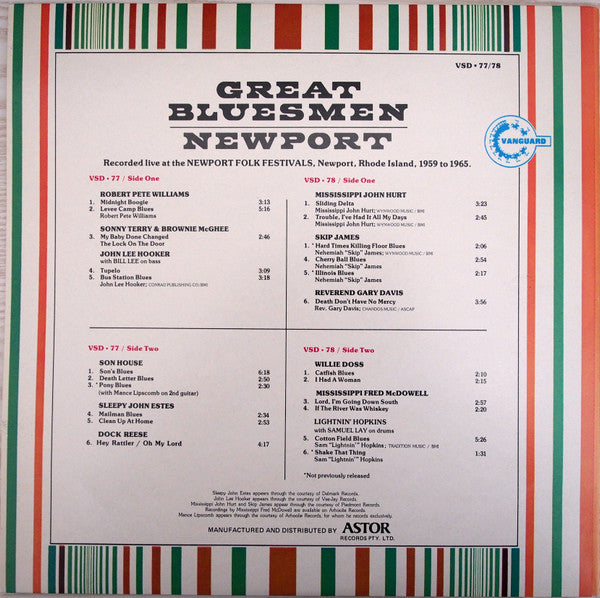 Various – Great Bluesmen Newport (2xLP) LP vinyl record, image 2 of 6