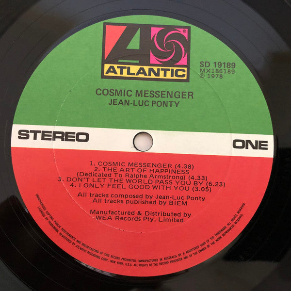 Jean-Luc Ponty – Cosmic Messenger LP vinyl record, image 5 of 6