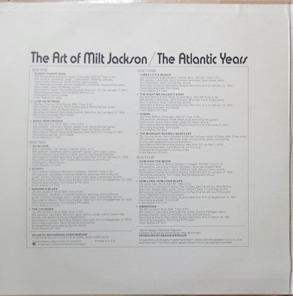 Milt Jackson – The Art Of Milt Jackson - The Atlantic Years (2xLP) LP vinyl record, image 2 of 8