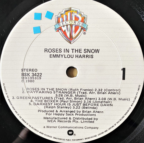 Emmylou Harris – Roses In The Snow LP vinyl record, image 8 of 10
