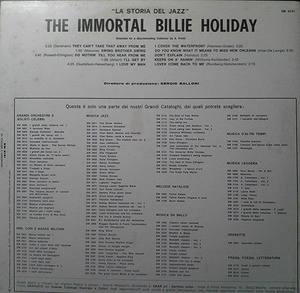 Billie Holiday – The Immortal Billie Holiday LP vinyl record, image 2 of 4