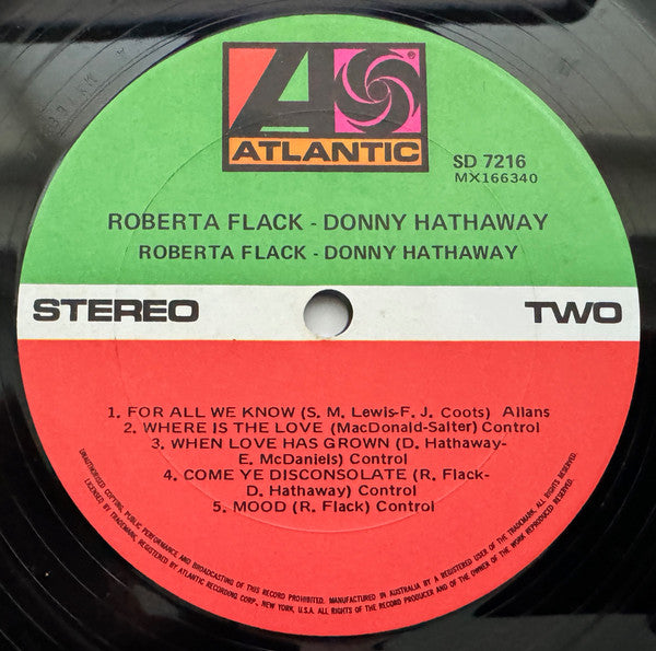 Roberta Flack, Donny Hathaway – Roberta Flack & Donny Hathaway LP vinyl record, image 4 of 4