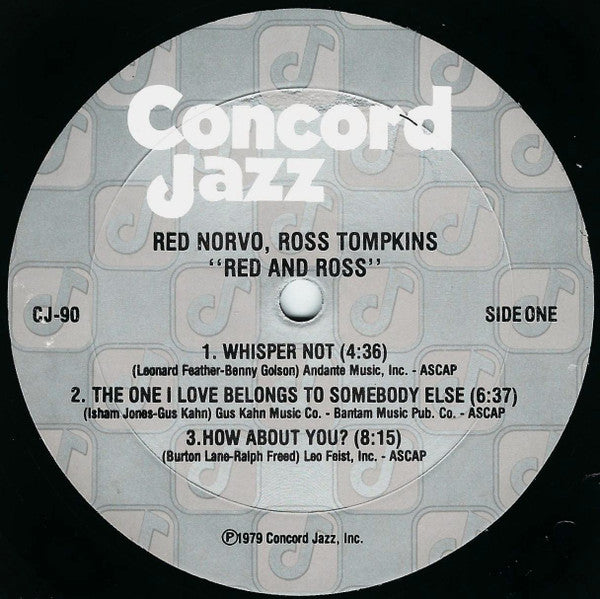 Red Norvo, Ross Tompkins – Red & Ross Recorded Live January 1979 LP vinyl record, image 3 of 4