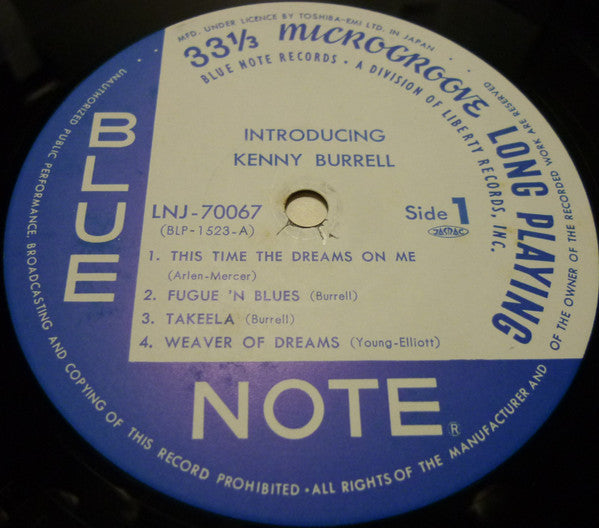 Kenny Burrell – Introducing Kenny Burrell LP vinyl record, image 3 of 3