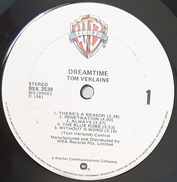 Tom Verlaine – Dreamtime LP vinyl record, image 3 of 6