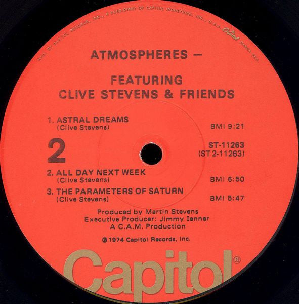 Atmospheres, Clive Stevens & Friends – Atmospheres Featuring Clive Stevens & Friends LP vinyl record, image 4 of 4