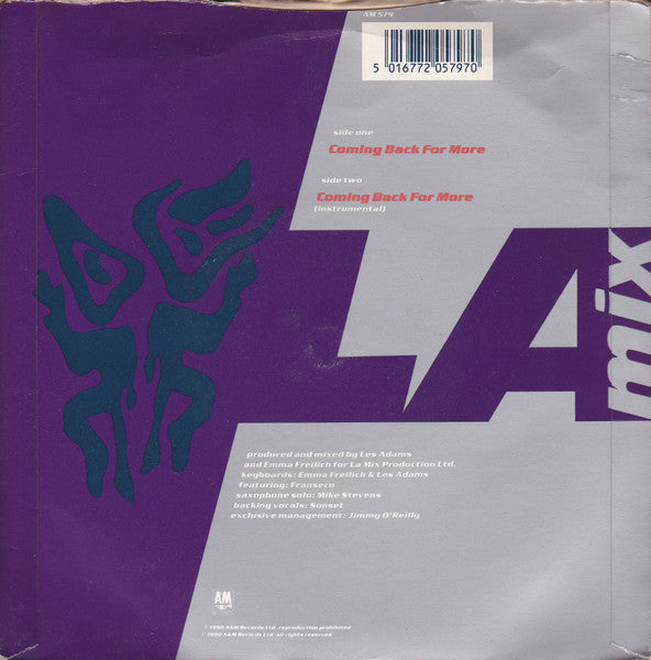 L.A. Mix – Coming Back For More 7" vinyl record, image 2 of 4