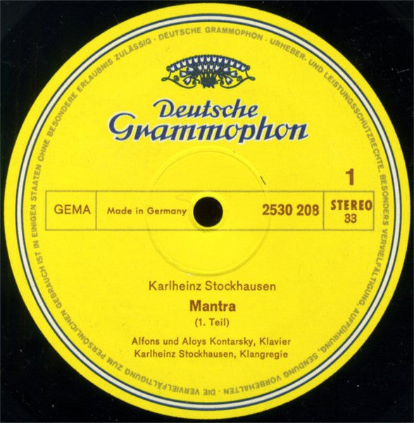Karlheinz Stockhausen, Alfons & Aloys Kontarsky – Mantra LP vinyl record, image 5 of 6