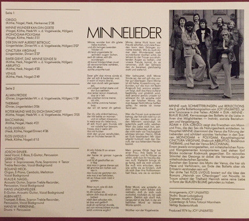Joy Unlimited – Minne LP vinyl record, image 3 of 3