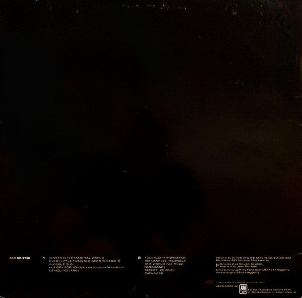 The Police – Ghost In The Machine LP vinyl record, image 2 of 6