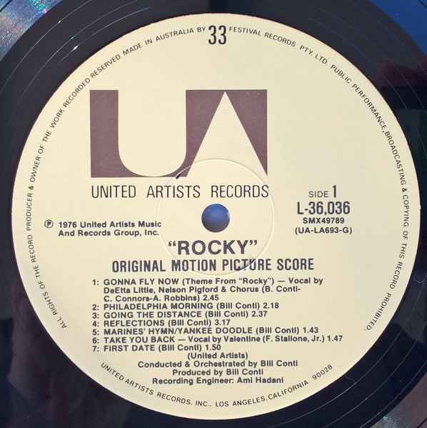 Bill Conti – Rocky - Original Motion Picture Score LP vinyl record, image 3 of 4