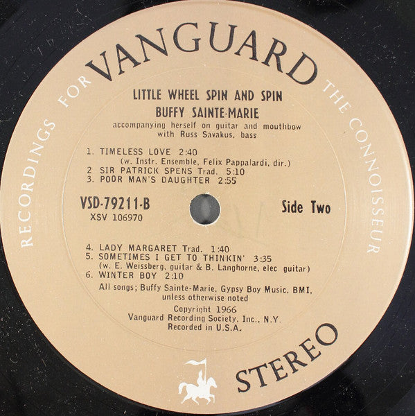 Buffy Sainte-Marie – Little Wheel Spin And Spin LP vinyl record, image 4 of 4