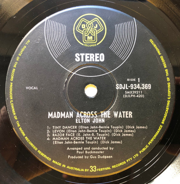 Elton John – Madman Across The Water LP vinyl record, image 4 of 10