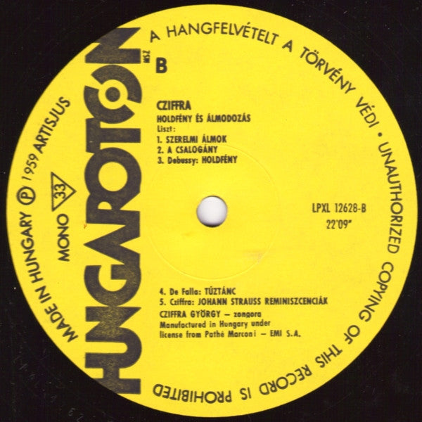 Gyorgy Cziffra – Holdfény És Álmodozás LP vinyl record, image 3 of 4