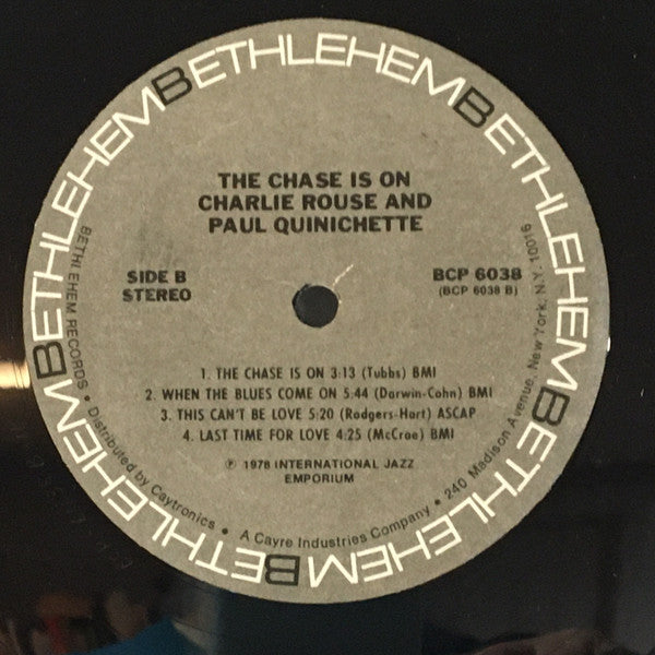 Charlie Rouse, Paul Quinichette – The Chase Is On LP vinyl record, image 4 of 4