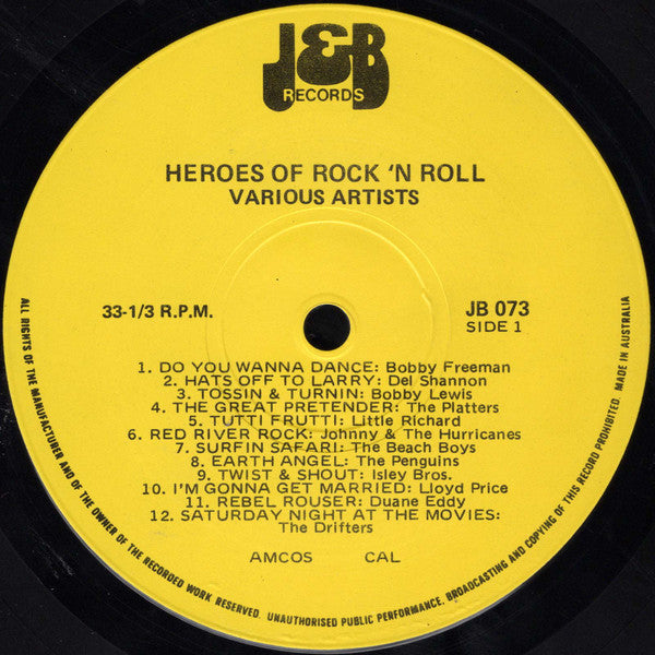 Various – Heroes Of Rock'N'Roll LP vinyl record, image 3 of 4