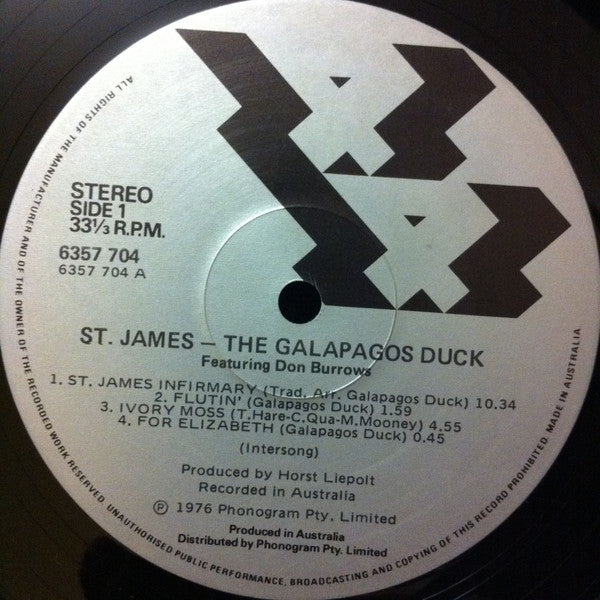 Galapagos Duck, Don Burrows – St James LP vinyl record, image 4 of 5