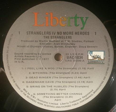 The Stranglers – No More Heroes LP vinyl record, image 3 of 4