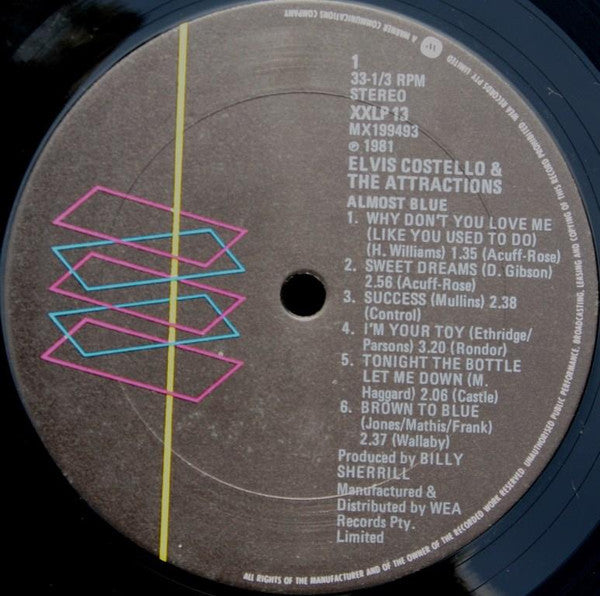 Elvis Costello & The Attractions – Almost Blue LP vinyl record, image 3 of 4