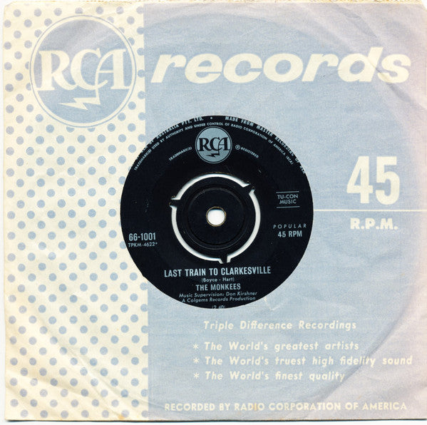 The Monkees – Last Train To Clarksville 7" vinyl record, image 3 of 4