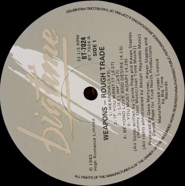 Rough Trade – Weapons LP vinyl record, image 3 of 4