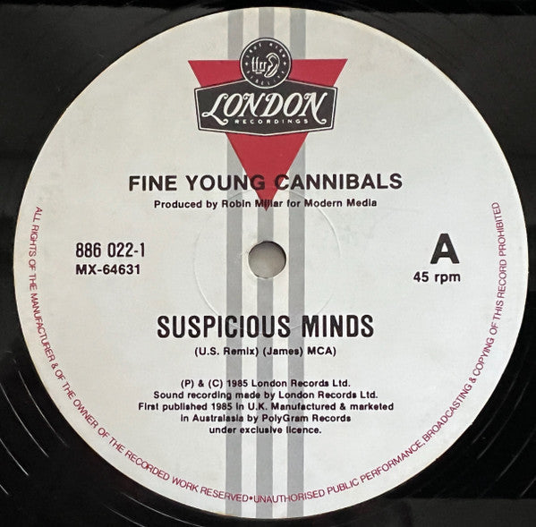 Fine Young Cannibals – Suspicious Minds 12" vinyl record, image 3 of 4