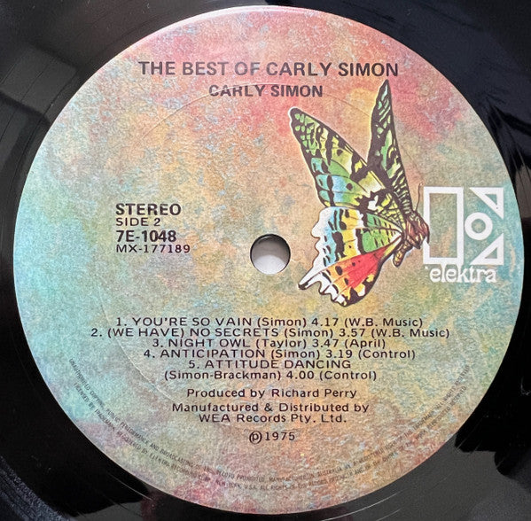 Carly Simon – The Best Of Carly Simon LP vinyl record, image 4 of 6