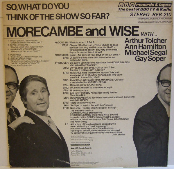 Morecambe & Wise – So, What Do You Think Of The Show So Far? LP vinyl record, image 2 of 5