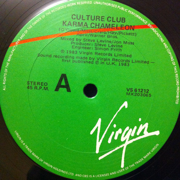 Culture Club – Karma Chameleon / I'll Tumble 4 Ya 12" vinyl record, image 4 of 6