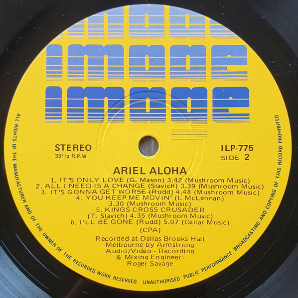 Ariel – Aloha LP vinyl record, image 4 of 6