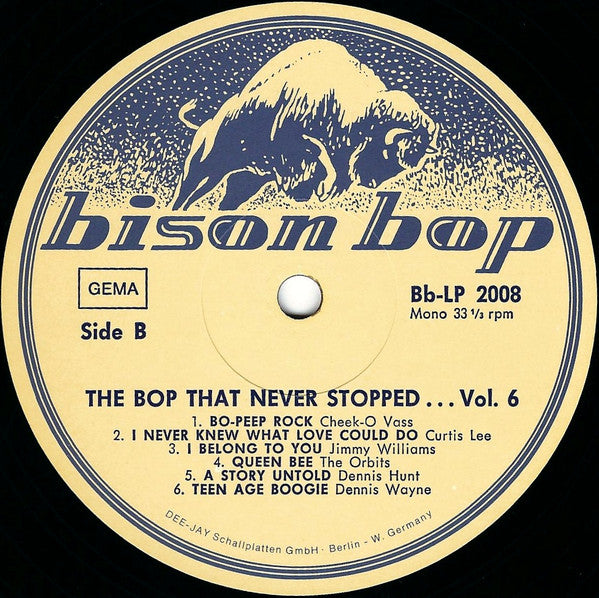 Various – Bison Bop: The Bop That Never Stopped - For A Real Rockin' Cat Volume 6 LP vinyl record, image 4 of 4