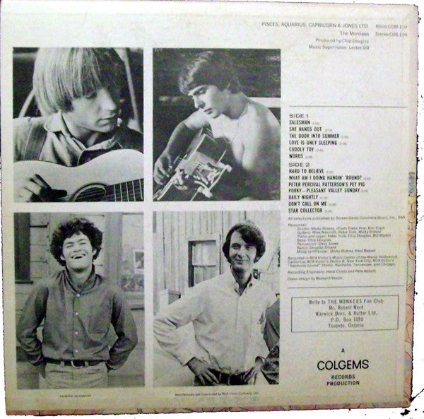 The Monkees – Pisces, Aquarius, Capricorn & Jones Ltd. LP vinyl record, image 2 of 4