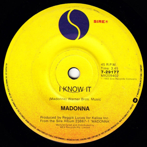 Madonna – Lucky Star 7" vinyl record, image 2 of 3
