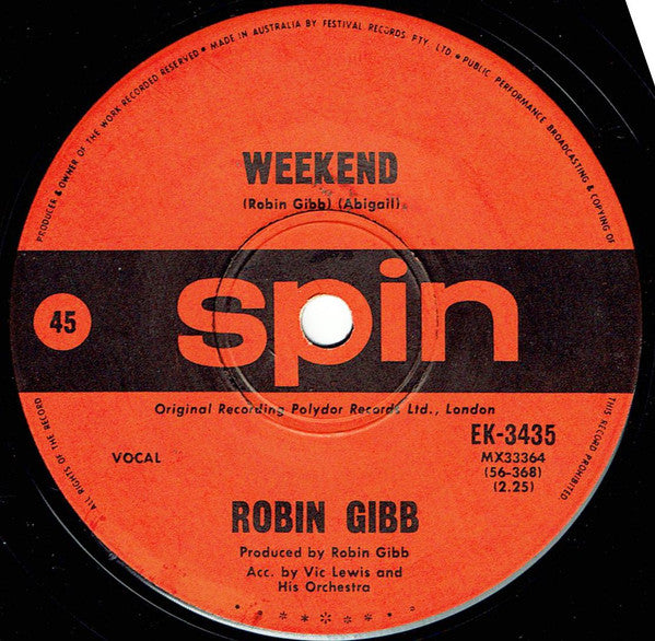 Robin Gibb – One Million Years 7" vinyl record, image 2 of 3