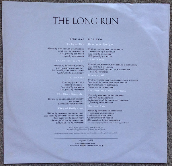 Eagles – The Long Run LP vinyl record, image 5 of 7