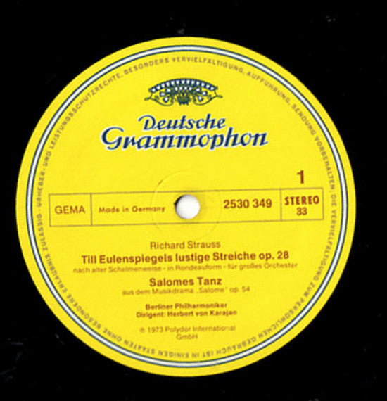 Richard Strauss, Berliner Philharmoniker, Herbert von Karajan – Don Juan · Till Eulenspiegel · Salomes Tanz LP vinyl record, image 3 of 4