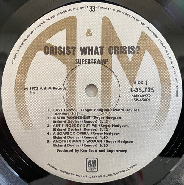 Supertramp – Crisis? What Crisis? LP vinyl record, image 3 of 5