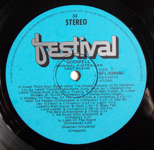 Original Australian Cast "Godspell" – Godspell LP vinyl record, image 5 of 6