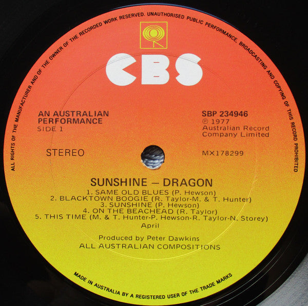 Dragon – Sunshine LP vinyl record, image 2 of 6