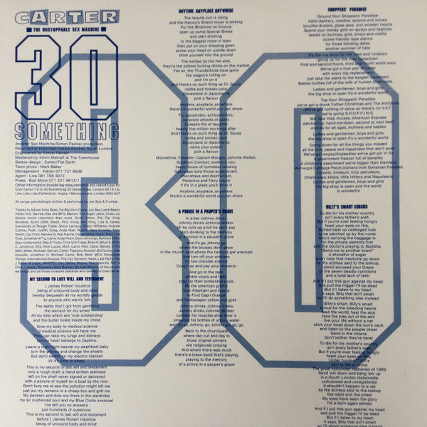 Carter The Unstoppable Sex Machine – 30 Something LP vinyl record, image 7 of 8