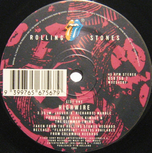 The Rolling Stones – Highwire 7" vinyl record, image 3 of 4