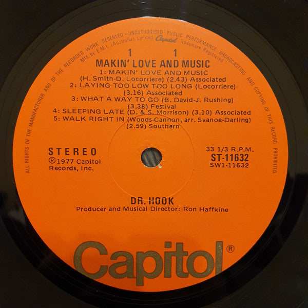 Dr. Hook – Makin' Love And Music LP vinyl record, image 3 of 4
