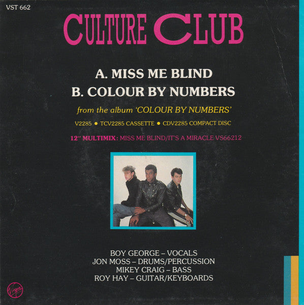 Culture Club – Miss Me Blind 7" vinyl record, image 2 of 4