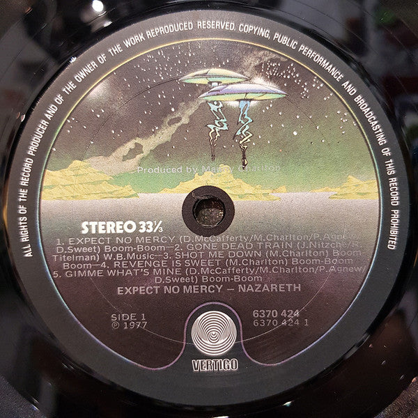 Nazareth – Expect No Mercy LP vinyl record, image 3 of 3