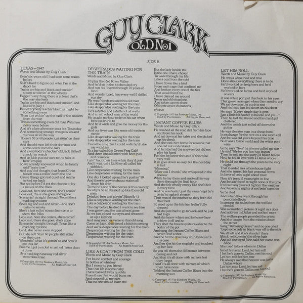 Guy Clark – Old No. 1 LP vinyl record, image 6 of 6